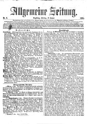 Allgemeine Zeitung Freitag 6. Januar 1865