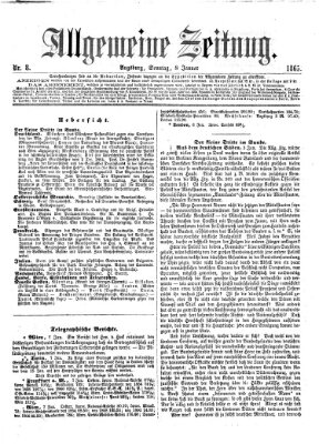 Allgemeine Zeitung Sonntag 8. Januar 1865