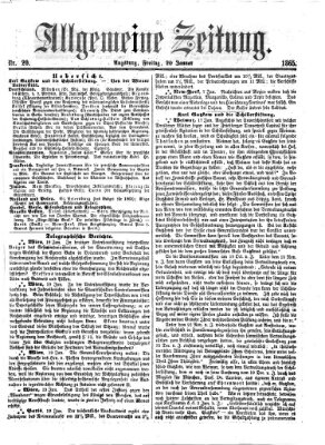 Allgemeine Zeitung Freitag 20. Januar 1865