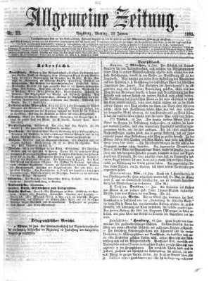 Allgemeine Zeitung Montag 23. Januar 1865