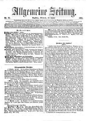 Allgemeine Zeitung Mittwoch 25. Januar 1865