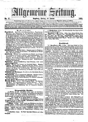 Allgemeine Zeitung Freitag 27. Januar 1865