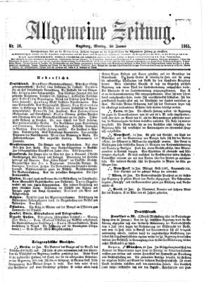 Allgemeine Zeitung Montag 30. Januar 1865