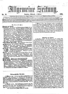 Allgemeine Zeitung Mittwoch 1. Februar 1865