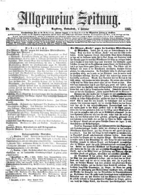 Allgemeine Zeitung Samstag 4. Februar 1865