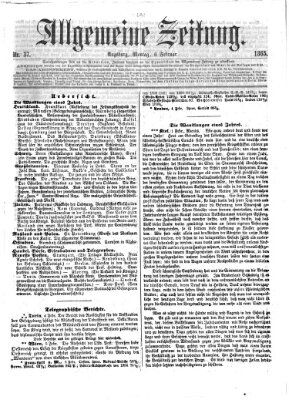 Allgemeine Zeitung Montag 6. Februar 1865