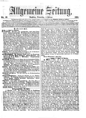 Allgemeine Zeitung Donnerstag 9. Februar 1865