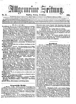 Allgemeine Zeitung Sonntag 26. Februar 1865