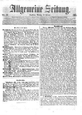 Allgemeine Zeitung Montag 27. Februar 1865