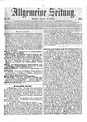 Allgemeine Zeitung Dienstag 28. Februar 1865