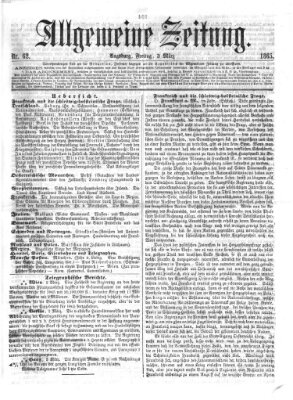 Allgemeine Zeitung Freitag 3. März 1865