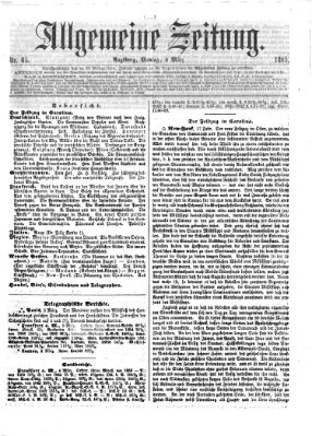 Allgemeine Zeitung Montag 6. März 1865