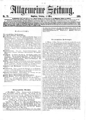 Allgemeine Zeitung Dienstag 14. März 1865