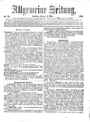 Allgemeine Zeitung Freitag 24. März 1865