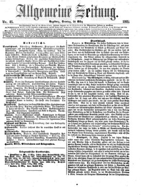 Allgemeine Zeitung Sonntag 26. März 1865