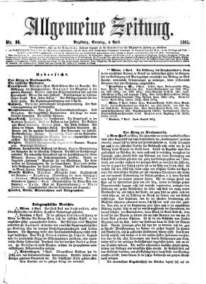 Allgemeine Zeitung Sonntag 9. April 1865