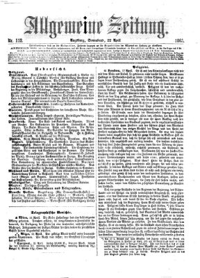 Allgemeine Zeitung Samstag 22. April 1865