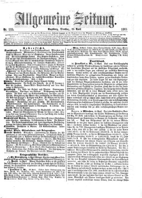 Allgemeine Zeitung Dienstag 25. April 1865