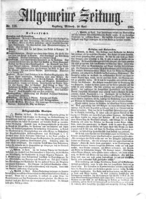 Allgemeine Zeitung Mittwoch 26. April 1865