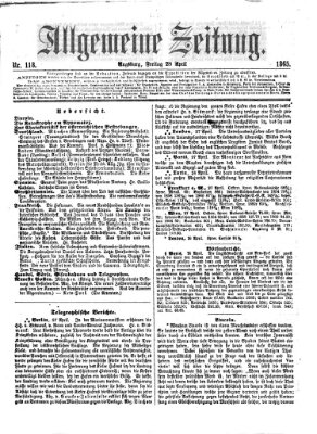 Allgemeine Zeitung Freitag 28. April 1865