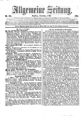 Allgemeine Zeitung Donnerstag 4. Mai 1865