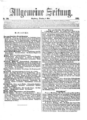 Allgemeine Zeitung Dienstag 9. Mai 1865