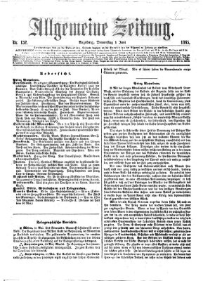 Allgemeine Zeitung Donnerstag 1. Juni 1865