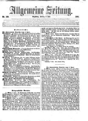 Allgemeine Zeitung Freitag 9. Juni 1865