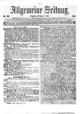 Allgemeine Zeitung Sonntag 11. Juni 1865