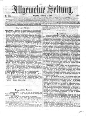 Allgemeine Zeitung Dienstag 13. Juni 1865