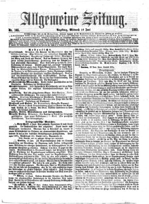 Allgemeine Zeitung Mittwoch 14. Juni 1865