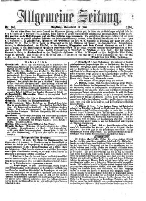 Allgemeine Zeitung Samstag 17. Juni 1865