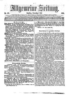 Allgemeine Zeitung Donnerstag 6. Juli 1865