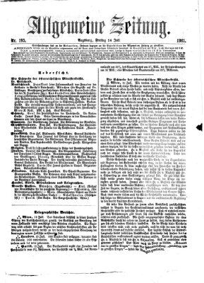 Allgemeine Zeitung Freitag 14. Juli 1865