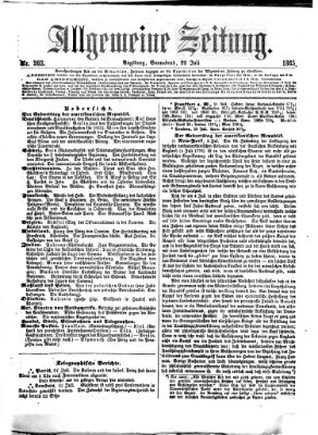 Allgemeine Zeitung Samstag 22. Juli 1865