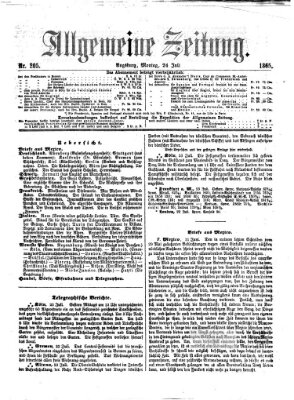 Allgemeine Zeitung Montag 24. Juli 1865