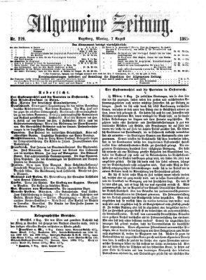 Allgemeine Zeitung Montag 7. August 1865