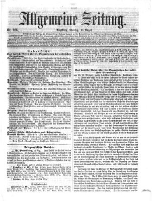 Allgemeine Zeitung Montag 14. August 1865