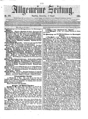 Allgemeine Zeitung Donnerstag 17. August 1865