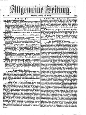 Allgemeine Zeitung Freitag 18. August 1865