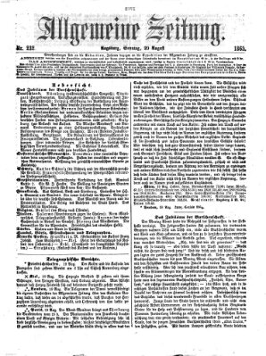 Allgemeine Zeitung Sonntag 20. August 1865