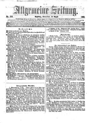 Allgemeine Zeitung Samstag 26. August 1865