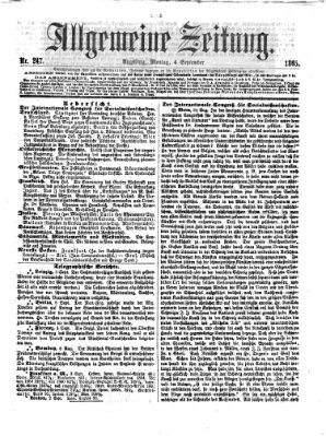 Allgemeine Zeitung Montag 4. September 1865