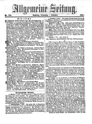 Allgemeine Zeitung Donnerstag 7. September 1865