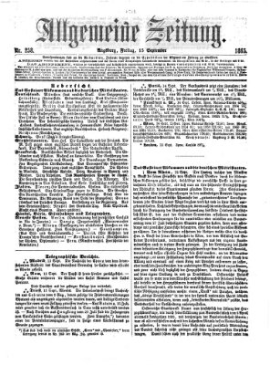 Allgemeine Zeitung Freitag 15. September 1865