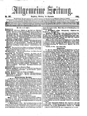 Allgemeine Zeitung Sonntag 24. September 1865