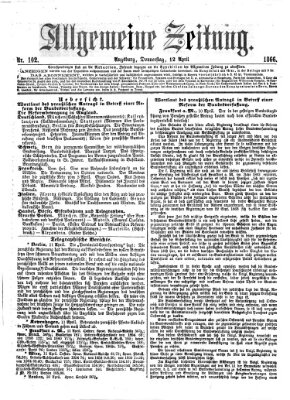 Allgemeine Zeitung Donnerstag 12. April 1866