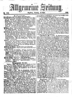 Allgemeine Zeitung Sonntag 22. April 1866