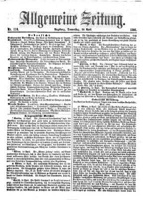 Allgemeine Zeitung Donnerstag 26. April 1866