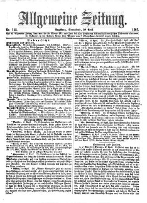 Allgemeine Zeitung Samstag 28. April 1866